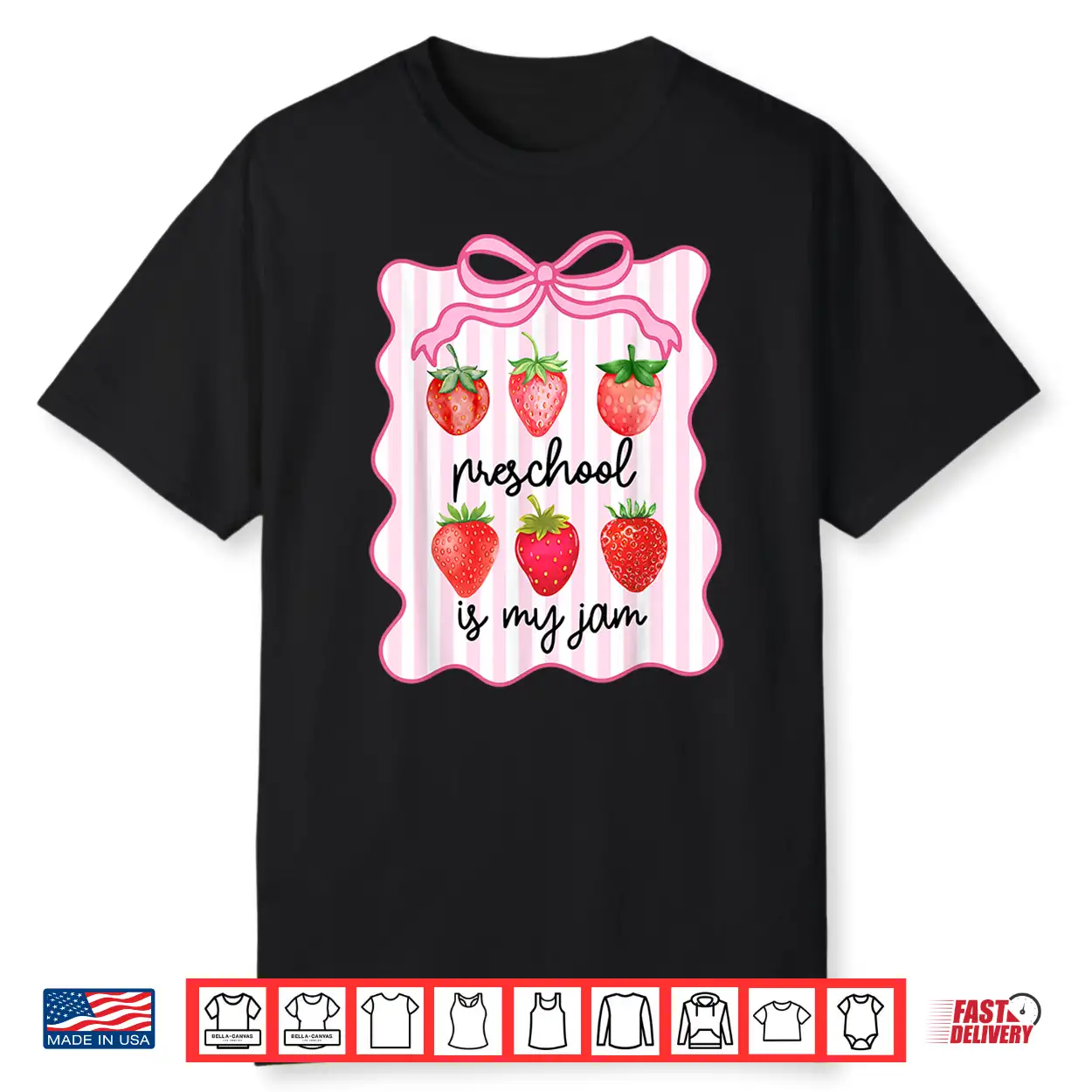 Preschool Is My Jam Bow Strawberry First Day Of School Shirt Preschool Is My Jam Bow Strawberry First Day Of School Shirt