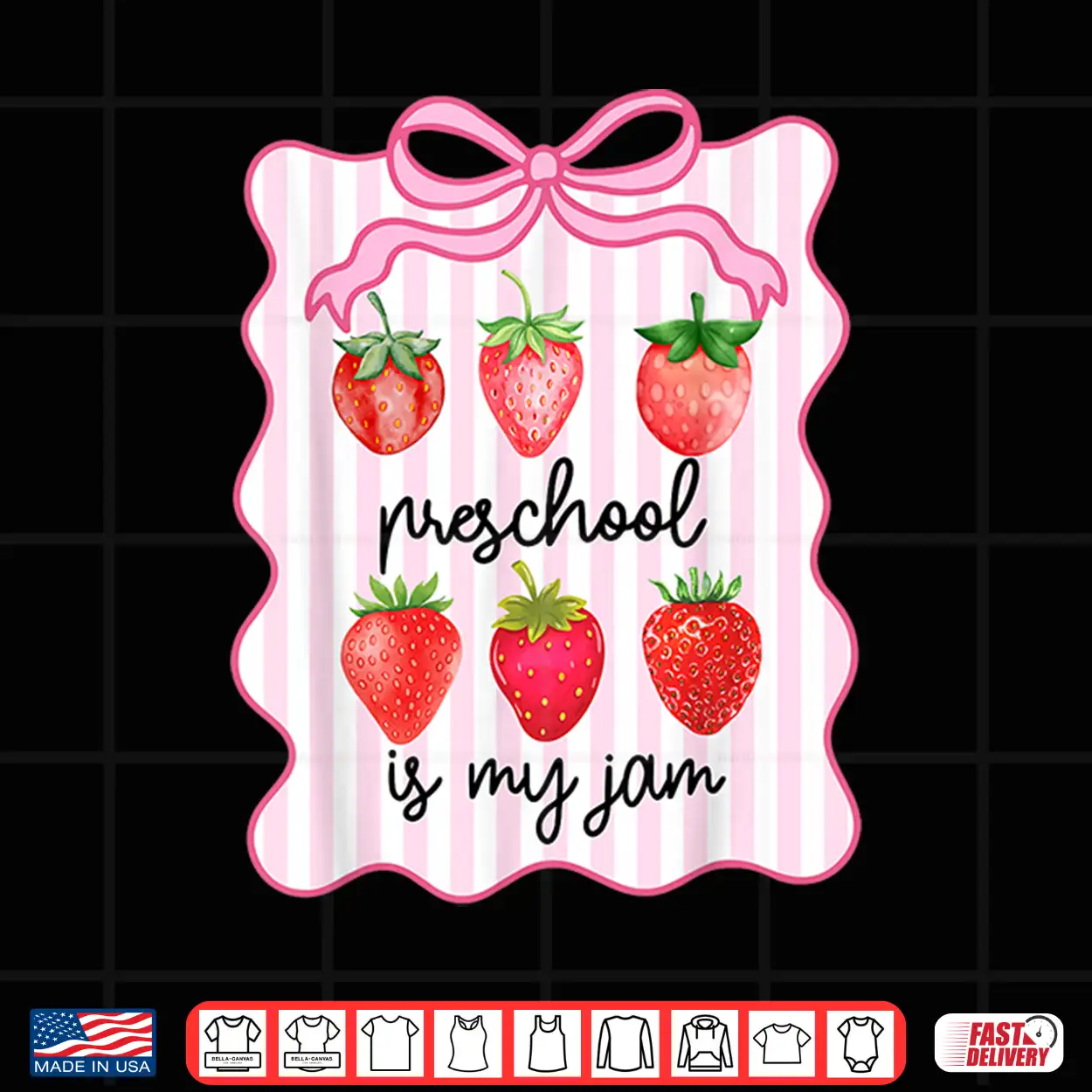Preschool Is My Jam Bow Strawberry First Day Of School Shirt Preschool Is My Jam Bow Strawberry First Day Of School Shirt