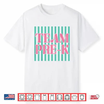 Striped Team Preschool Pre K Back To School Teachers Kids Shirt