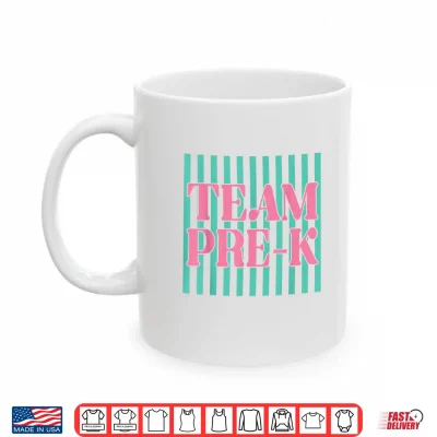 Mug Striped Team Preschool Pre K Back to School Teachers Kids Shirt