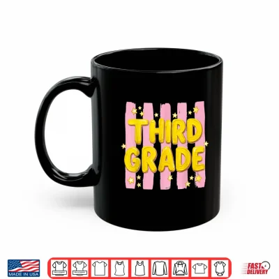 Mug Striped Third Grade Teacher Student First Day of 3rd Grade Shirt