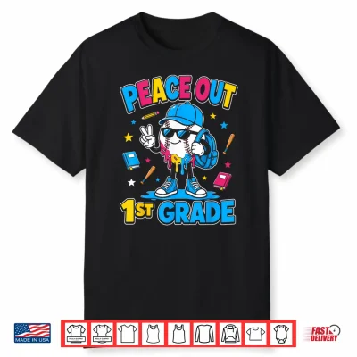 1St Grade Back To School Boys Baseball Ice Cream Drip Shirt