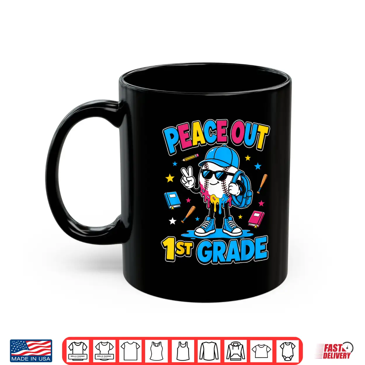 1St Grade Back To School Boys Baseball Ice Cream Drip Shirt 1St Grade Back To School Boys Baseball Ice Cream Drip Shirt