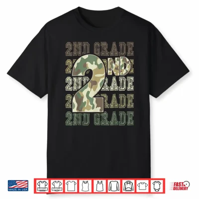 Camo 2Nd Grade Squad First Day Of School Boy Girl Teacher Shirt