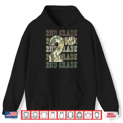 Hoodie Camo 2nd Grade Squad First Day of School Boy Girl Teacher Shirt