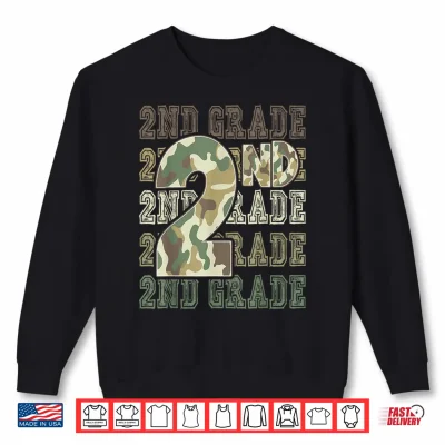 Sweatshirt Camo 2nd Grade Squad First Day of School Boy Girl Teacher Shirt