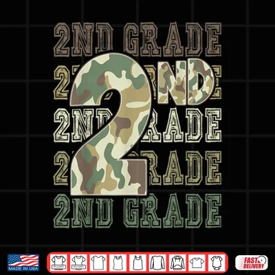 Design Camo 2nd Grade Squad First Day of School Boy Girl Teacher Shirt