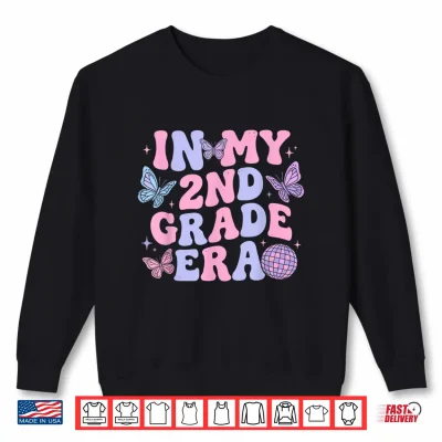 Sweatshirt In My Second 2nd Grade Era Groovy Back to School Students Shirt