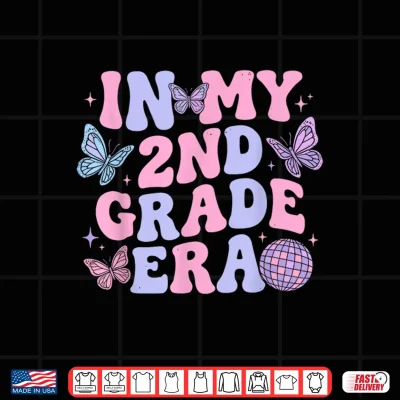 Design In My Second 2nd Grade Era Groovy Back to School Students Shirt