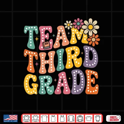 Design Team Third Grade Groovy 3rd Grade Back to School Teacher Shirt