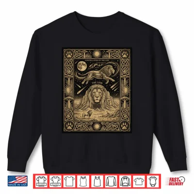 Sweatshirt Celestial Leo Zodiac Tarot Card Lion Constellation Savanna Shirt