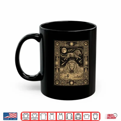 Mug Celestial Leo Zodiac Tarot Card Lion Constellation Savanna Shirt