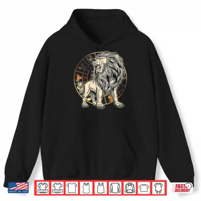 Hoodie Leo Birthday Gift Born In July August Zodiac Leo Shirt
