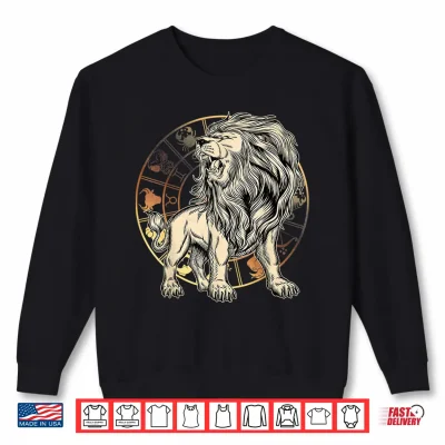 Sweatshirt Leo Birthday Gift Born In July August Zodiac Leo Shirt