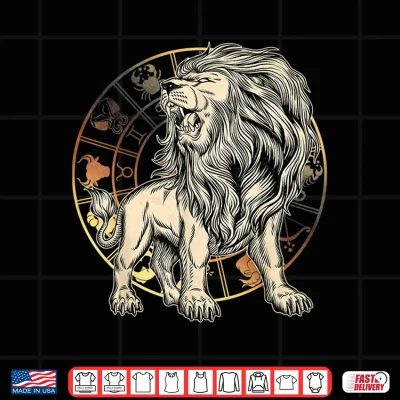 Design Leo Birthday Gift Born In July August Zodiac Leo Shirt