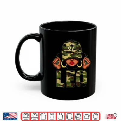 Leo Queen Black Culture With Cap Camo Afro Zodiac Shirt 3 Mug Leo Queen Black Culture With Cap Camo Afro Zodiac Shirt
