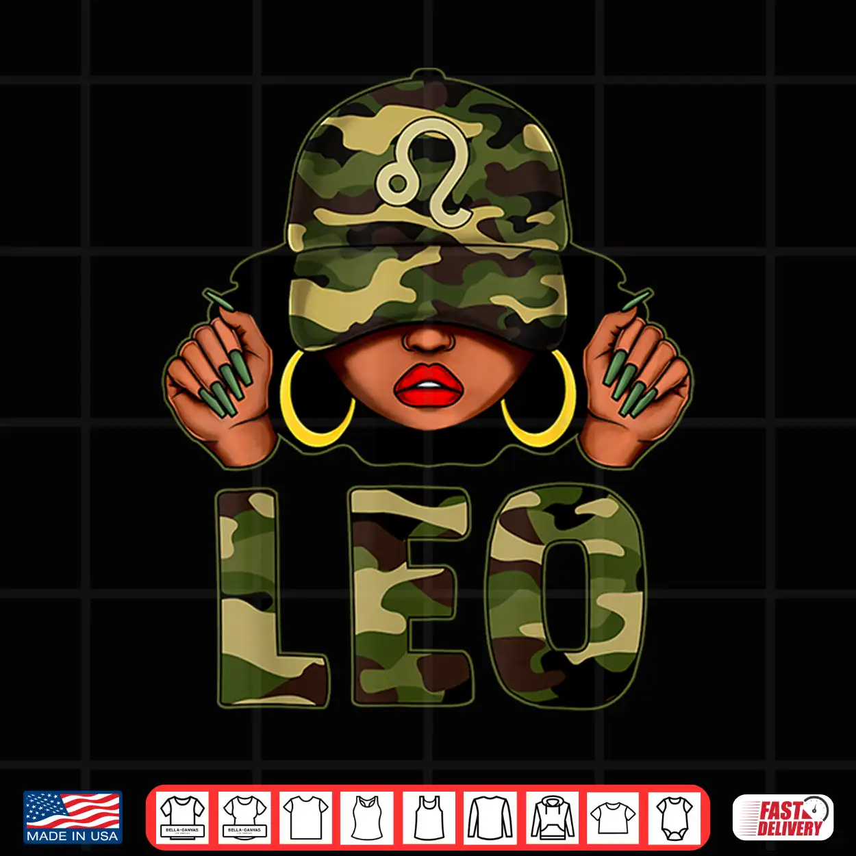 Leo Queen Black Culture With Cap Camo Afro Zodiac Shirt Leo Queen Black Culture With Cap Camo Afro Zodiac Shirt