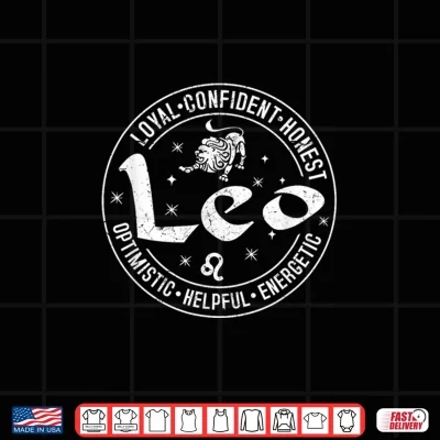 Design Leo Virtues Vintage Style Zodiac Design Leo Shirt