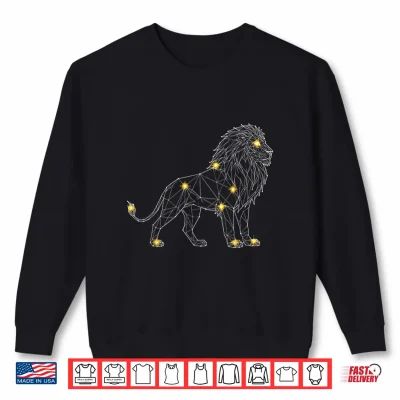 Sweatshirt Leo Zodiac Geometric Lion Constellation Design Shirt