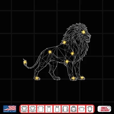 Design Leo Zodiac Geometric Lion Constellation Design Shirt