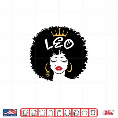 Design Leo Zodiac Sign African Hair Style Queen Afro Astrology Shirt