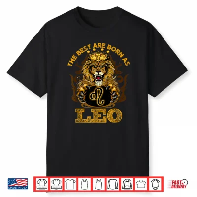 Lion Graphic Art July August Birthday Design Leo Zodiac Sign Shirt