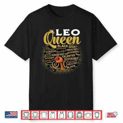 African American Women Zodiac Birthday Leo Queen Shirt