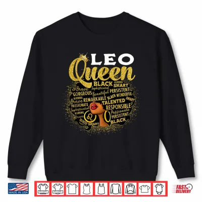 Sweatshirt African American Women Zodiac Birthday Leo Queen Shirt