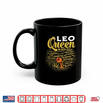 Mug African American Women Zodiac Birthday Leo Queen Shirt