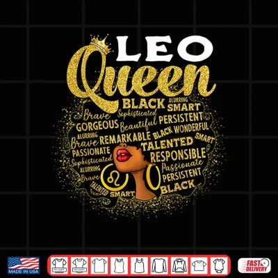 Design African American Women Zodiac Birthday Leo Queen Shirt