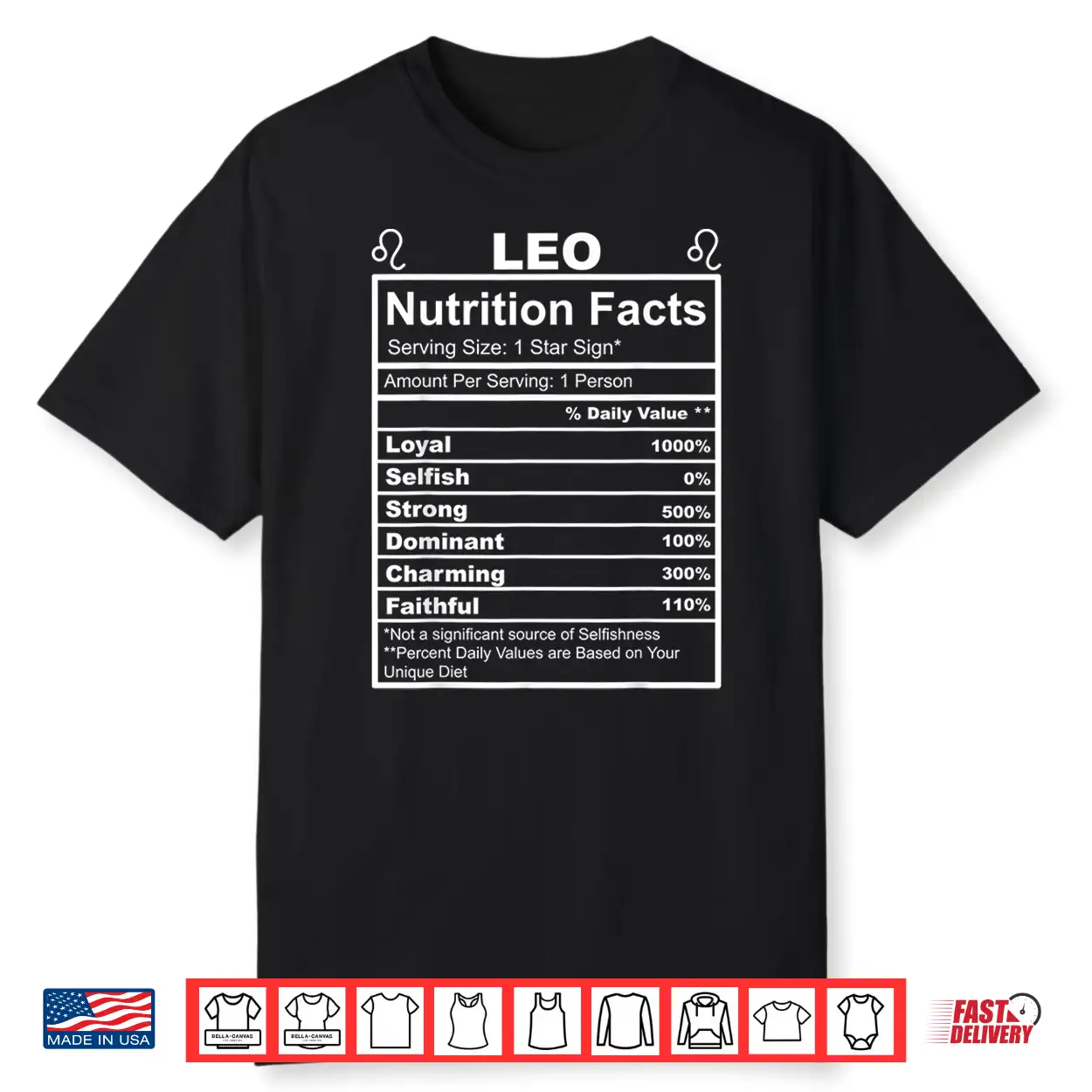 Horoscope Zodiac Sign Astrology Nutrition Facts Leo Shirt Horoscope Zodiac Sign Astrology Nutrition Facts Leo Shirt