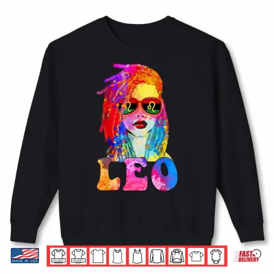 Sweatshirt Leo Locd Woman Black Queen Art Zodiac Birthday Shirt