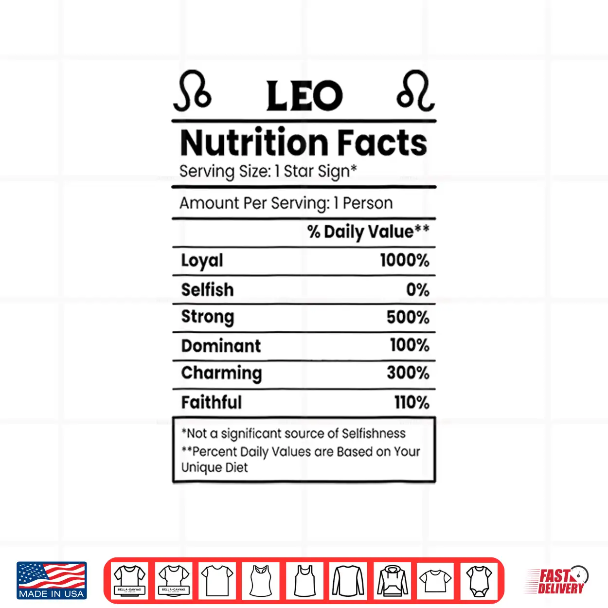 Leo Nutrition Facts Funny Zodiac Horoscope Astrology Shirt Leo Nutrition Facts Funny Zodiac Horoscope Astrology Shirt