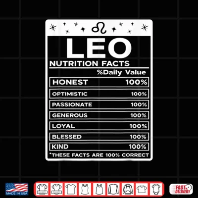 Design Leo Nutritional Style Zodiac Design Leo Shirt