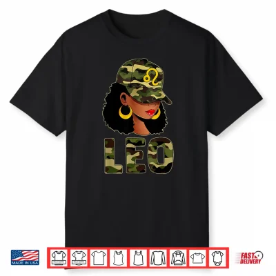 Leo Queen Camouflage Black Woman Cap Zodiac Sign Shirt