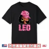 Leo Queen Sassy Afro Black Woman Pink Camo Cap Zodiac Shirt