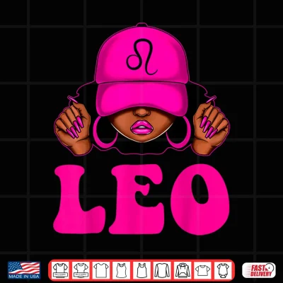 Design Leo Queen Sassy Black Woman Afro Girl Zodiac Birthday Shirt