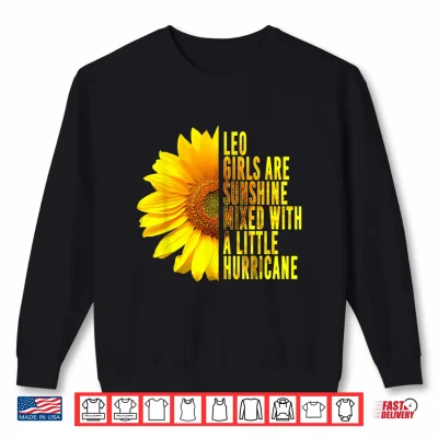 Sweatshirt Leo Woman Zodiac Sign July August Sunflower Birthday Gift Shirt