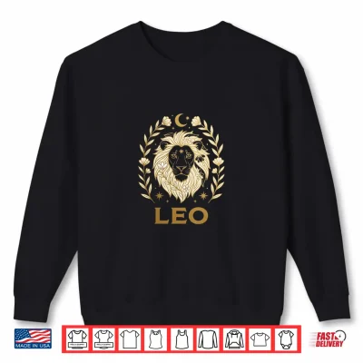 Sweatshirt Leo Zodiac Boho Celestial Moon Floral Art Shirt