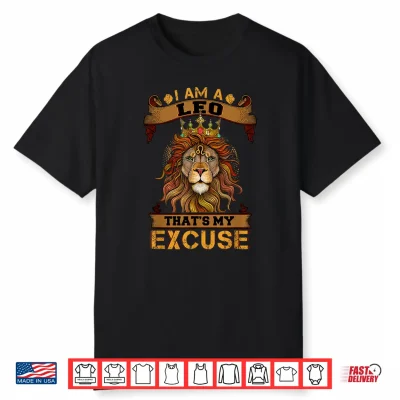 Lion Graphic Art July August Birthday Gifts Leo Zodiac Sign Shirt