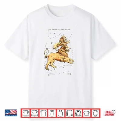 Vintage Leo Zodiac Sign Leo Stars Constellations Shirt