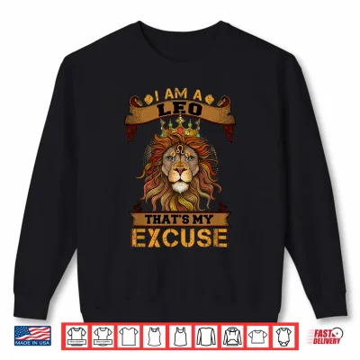 Sweatshirt Lion graphic art July August Birthday Gifts Leo Zodiac sign Shirt