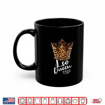 Mug Leopard Leo Queen Zodiac Sign With Leopard Pattern Crown Shirt