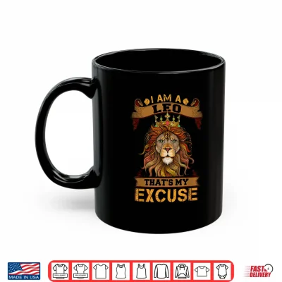 Mug Lion graphic art July August Birthday Gifts Leo Zodiac sign Shirt