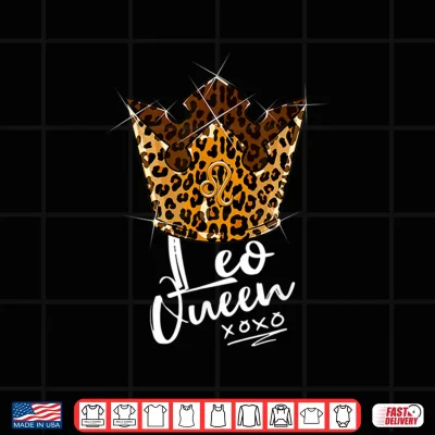 Design Leopard Leo Queen Zodiac Sign With Leopard Pattern Crown Shirt