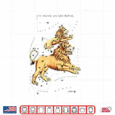 Design Vintage Leo Zodiac Sign Leo stars constellations Shirt