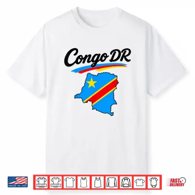 Congo Dr Flag Map Script Athletic Men Women Youths Shirt
