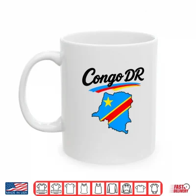 Mug Congo DR Flag Map Script Athletic Men Women Youths Shirt 1