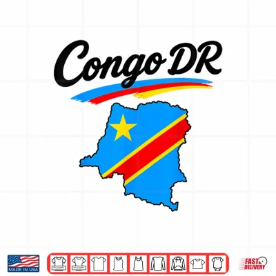 Design Congo DR Flag Map Script Athletic Men Women Youths Shirt 1