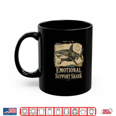 Emotional Support Shark Vintage Funny Sea Creature Ocean Shirt 3 Mug Emotional Support Shark Vintage Funny Sea Creature Ocean Shirt 1
